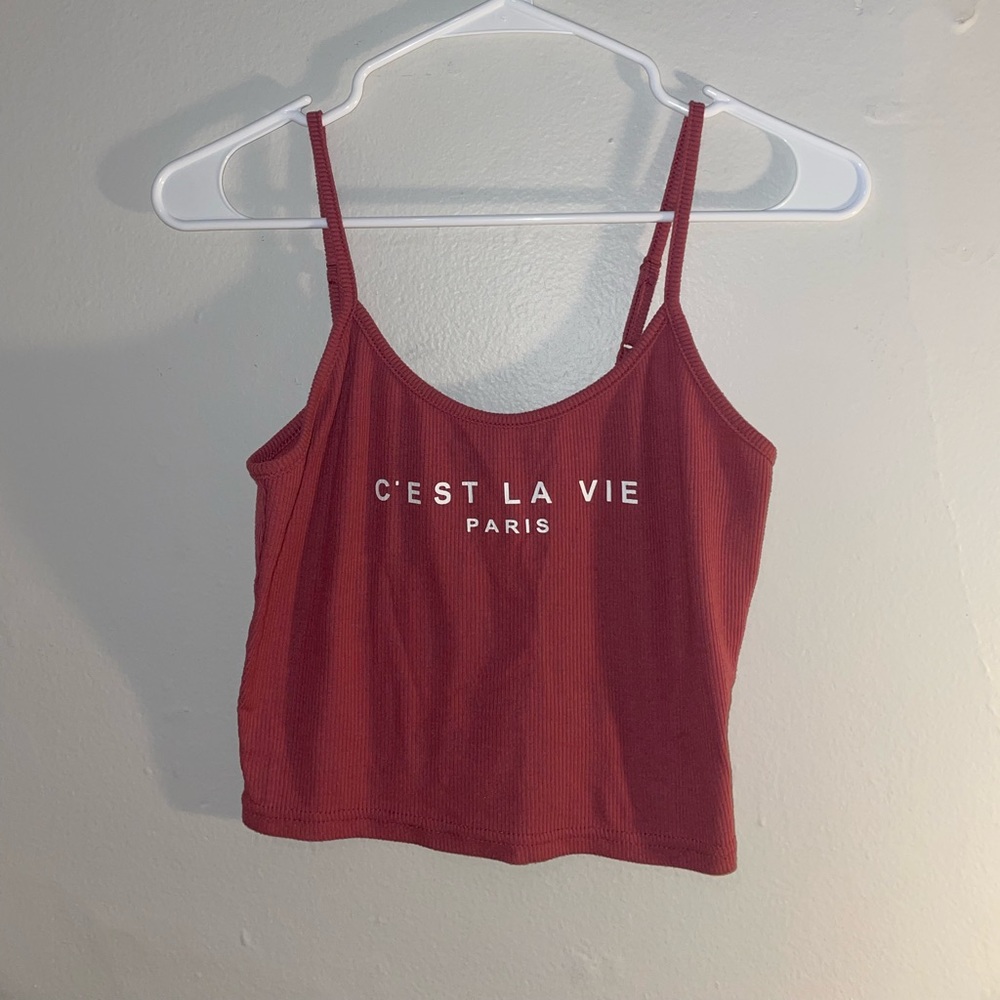 C’est La vie Paris spaghetti strap